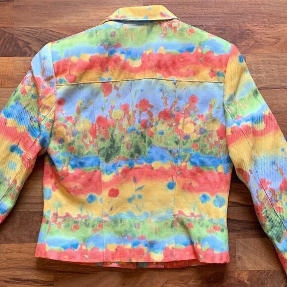 Vtg Albert Makali Jacket Short Colorful Lined Long Sleeve Button Shirt USA 8 - Picture 10 of 12